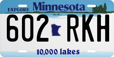 MN license plate 602RKH