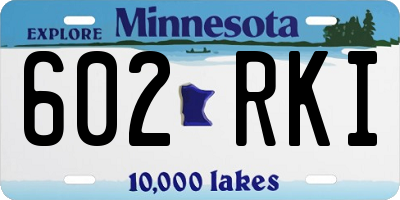 MN license plate 602RKI
