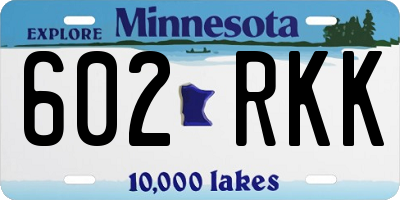 MN license plate 602RKK