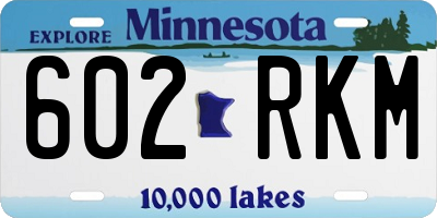 MN license plate 602RKM