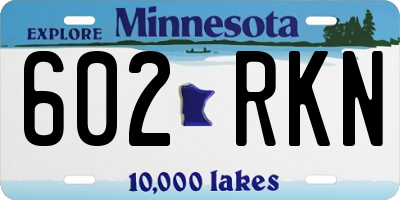MN license plate 602RKN