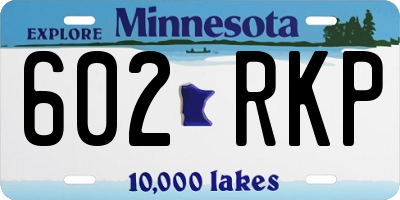 MN license plate 602RKP