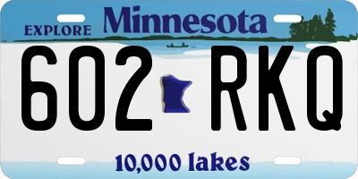 MN license plate 602RKQ