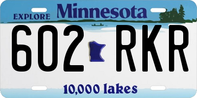 MN license plate 602RKR