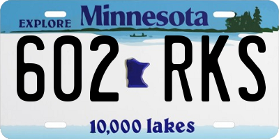MN license plate 602RKS