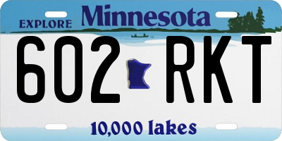 MN license plate 602RKT