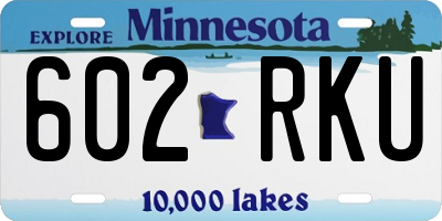 MN license plate 602RKU