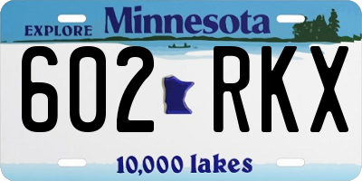 MN license plate 602RKX