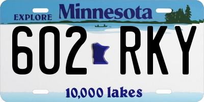 MN license plate 602RKY