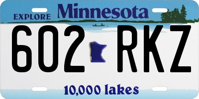 MN license plate 602RKZ