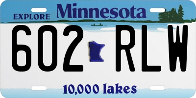 MN license plate 602RLW