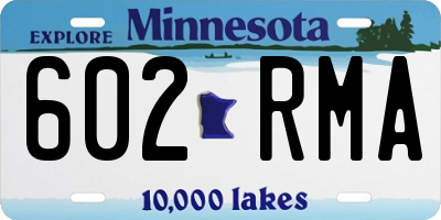 MN license plate 602RMA