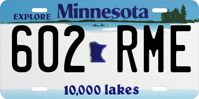 MN license plate 602RME