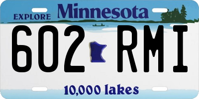 MN license plate 602RMI