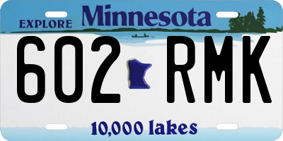 MN license plate 602RMK