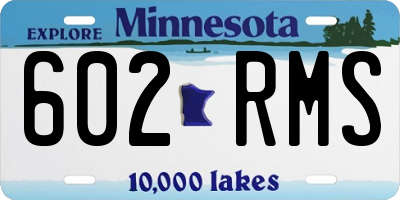 MN license plate 602RMS