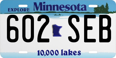 MN license plate 602SEB