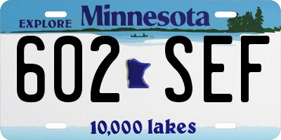 MN license plate 602SEF