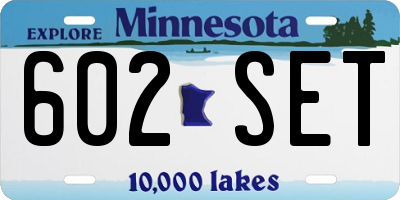 MN license plate 602SET