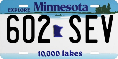 MN license plate 602SEV