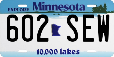 MN license plate 602SEW