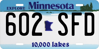 MN license plate 602SFD