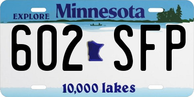 MN license plate 602SFP