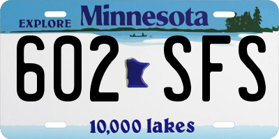 MN license plate 602SFS
