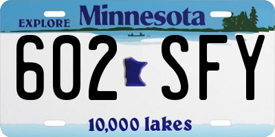 MN license plate 602SFY