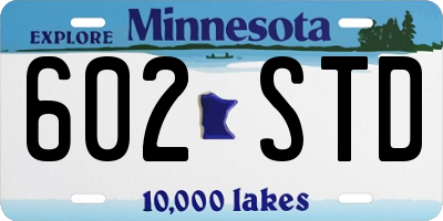 MN license plate 602STD