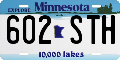 MN license plate 602STH