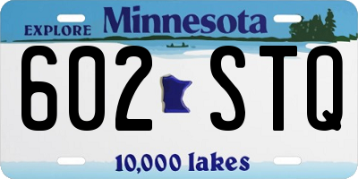 MN license plate 602STQ