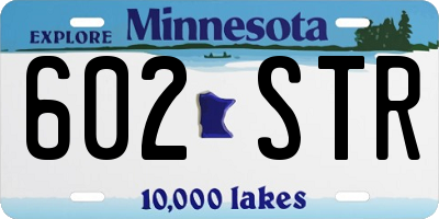 MN license plate 602STR