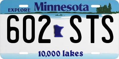 MN license plate 602STS