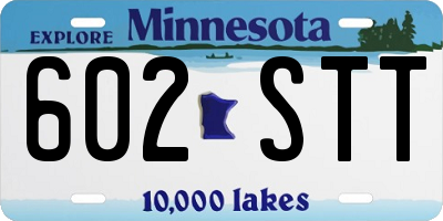 MN license plate 602STT
