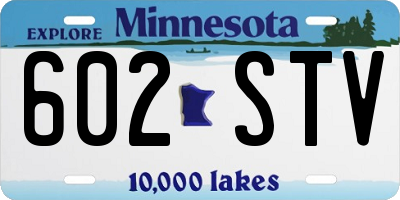 MN license plate 602STV