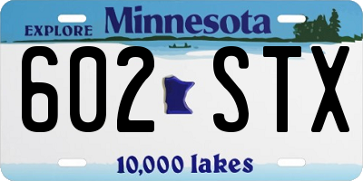 MN license plate 602STX