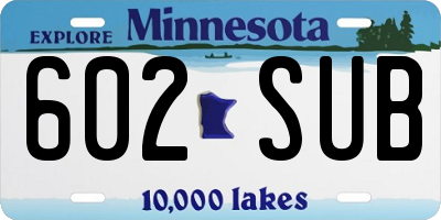 MN license plate 602SUB