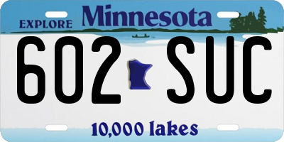 MN license plate 602SUC