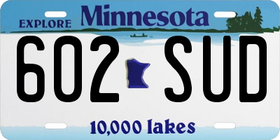 MN license plate 602SUD