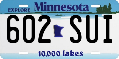 MN license plate 602SUI