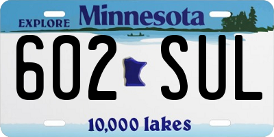 MN license plate 602SUL