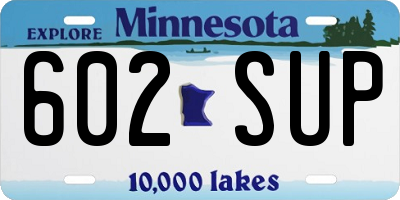MN license plate 602SUP