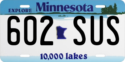 MN license plate 602SUS