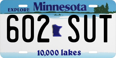 MN license plate 602SUT