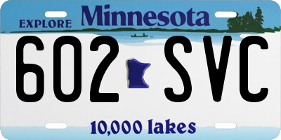 MN license plate 602SVC