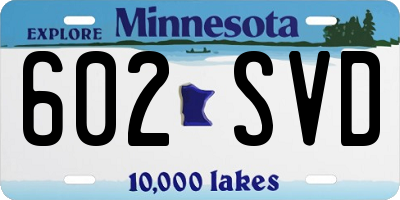 MN license plate 602SVD