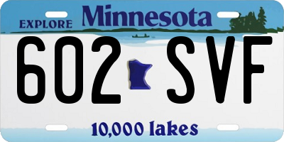 MN license plate 602SVF
