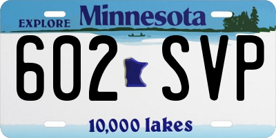 MN license plate 602SVP
