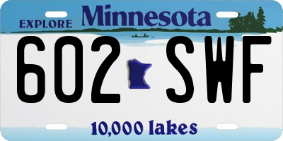 MN license plate 602SWF